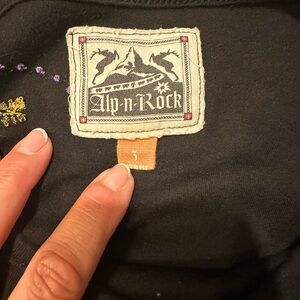 Alp N Rock Black Embroidered Top